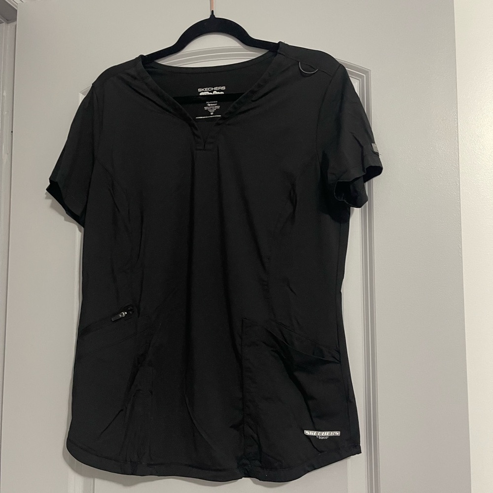 Skechers Women's Black Short Sleeve Scrub Top